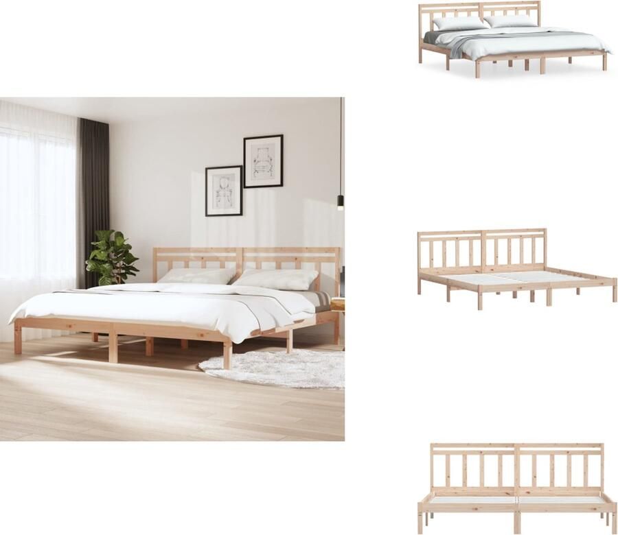 VidaXL Bedframe Bedframes Tweepersoonsbed Bed Bedframe massief grenenhout 160x200 cm