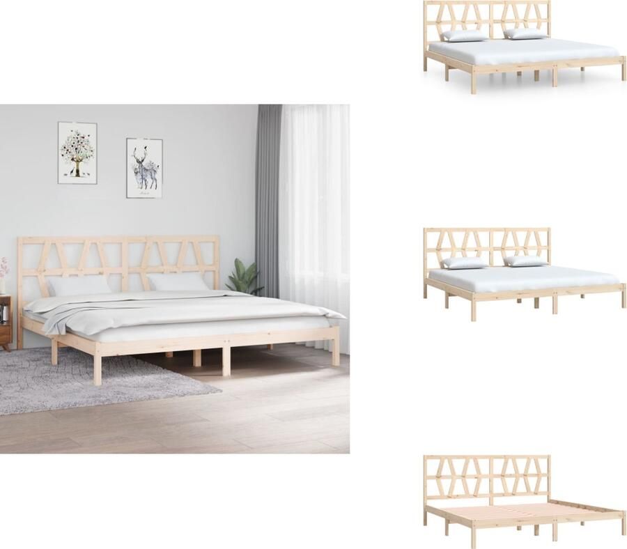 VidaXL Bedframe Bedframes Tweepersoonsbed Bed Bedframe massief grenenhout 200x200 cm