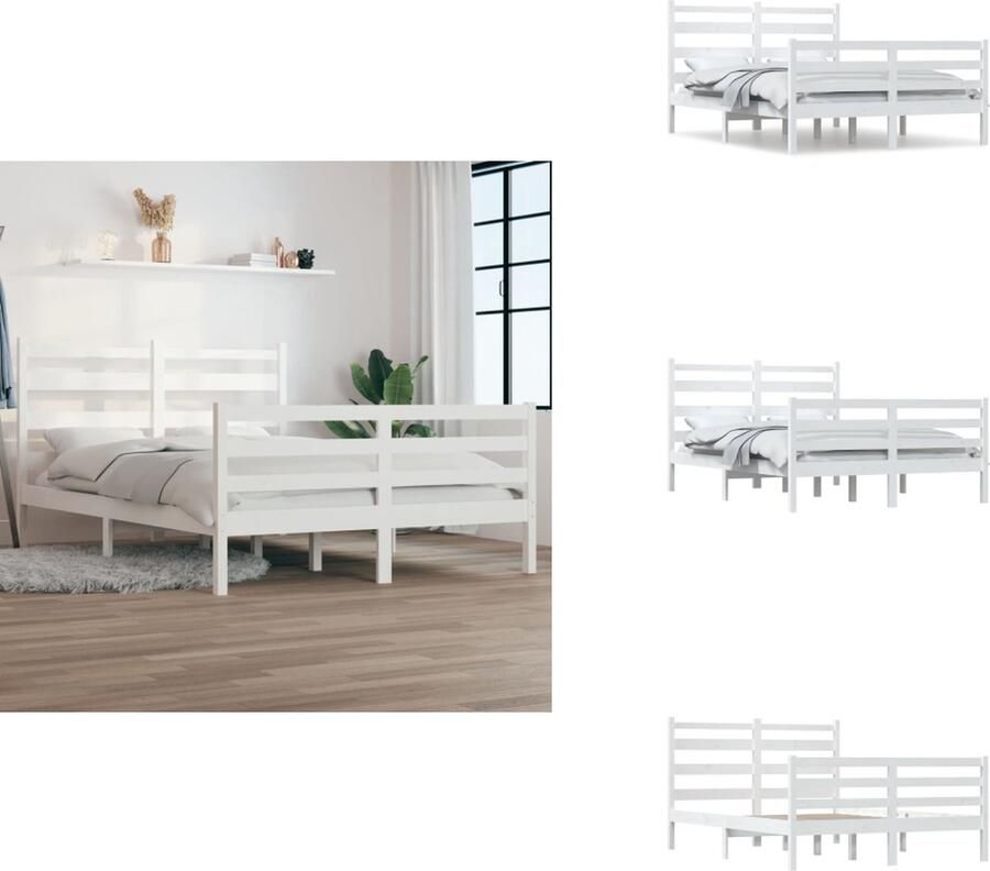 VidaXL Houten Bedframe Klassiek Bed 205.5 x 126 x 100 cm Hoogwaardig massief grenenhout Bed - Foto 2