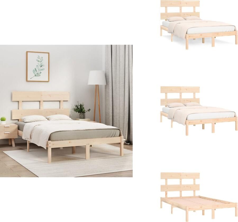 VidaXL Bedframe Grenenhout Classic Bedframe 205.5 x 165.5 x 69.5 cm Montage vereist Bed