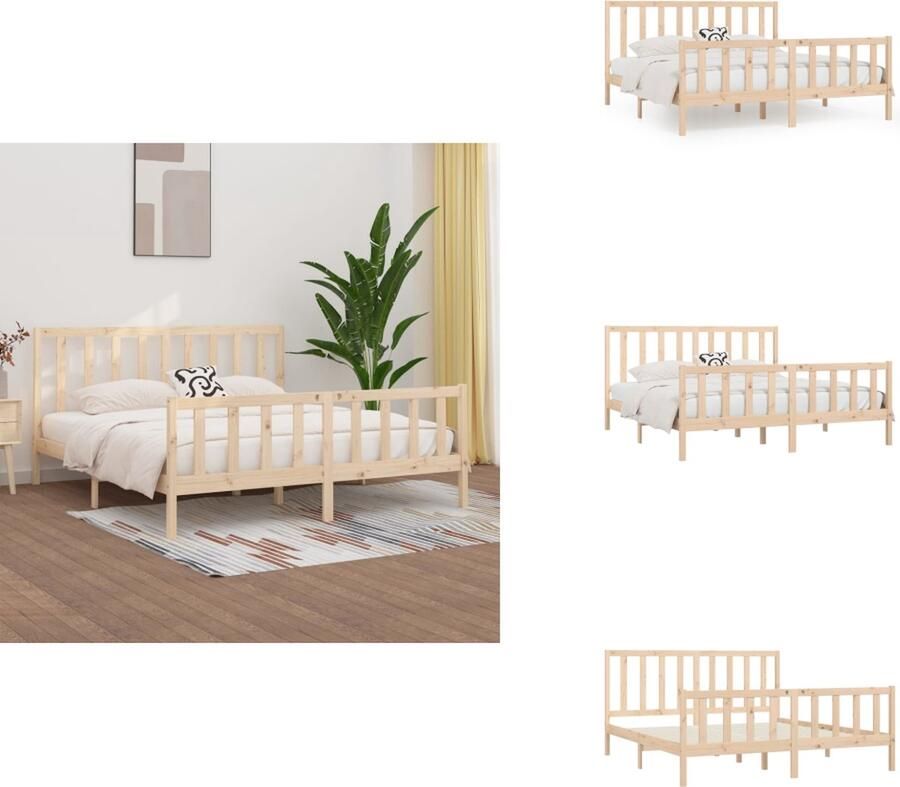 VidaXL Bedframe Grenenhout 206 x 205.5 x 100 cm Hoogwaardig stabiel Tijdloos ontwerp Bed