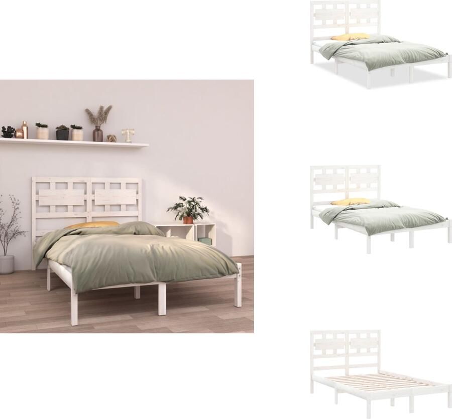VidaXL Houten Bedframe Tijdloos Ontwerp Bedden Afmeting- 205.5 x 125.5 x 100 cm Bed