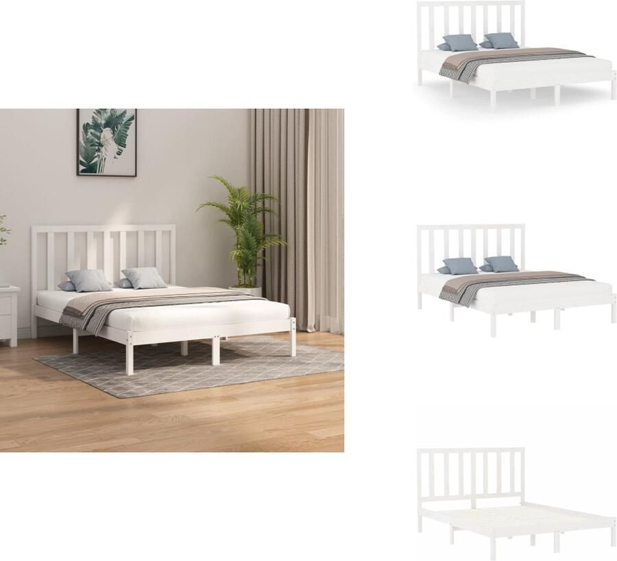 VidaXL Houten Bedframe ontbreekt in de informatie Bedframes 205.5 x 166 x 100 cm Hoogwaardig massief grenenhout Bed - Foto 3