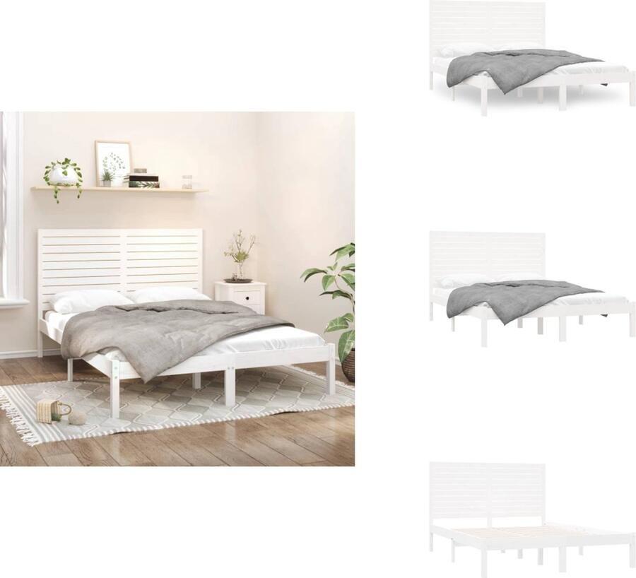 VidaXL Houten Bedframe ontbreekt in de informatie Bedframes 205.5 x 166 x 100 cm Hoogwaardig massief grenenhout Bed - Foto 4