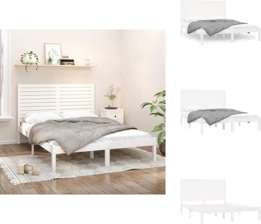 VidaXL Houten Bedframe ontbreekt in de informatie Bedframes 205.5 x 166 x 100 cm Hoogwaardig massief grenenhout Bed - Foto 7