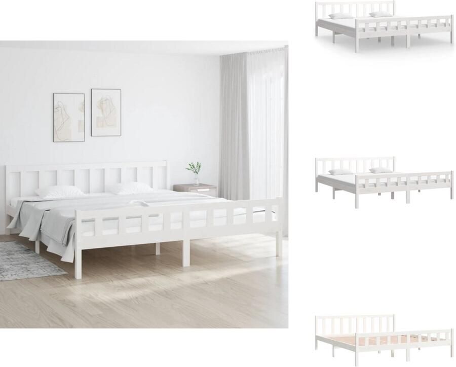 VidaXL Houten Bedframe ontbreekt in de informatie Bedframes 205.5 x 166 x 100 cm Hoogwaardig massief grenenhout Bed - Foto 12