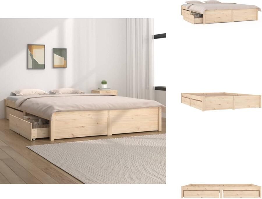 VidaXL Bedframe Bedframes Tweepersoonsbed Bed Bedframe met lades 180x200 cm