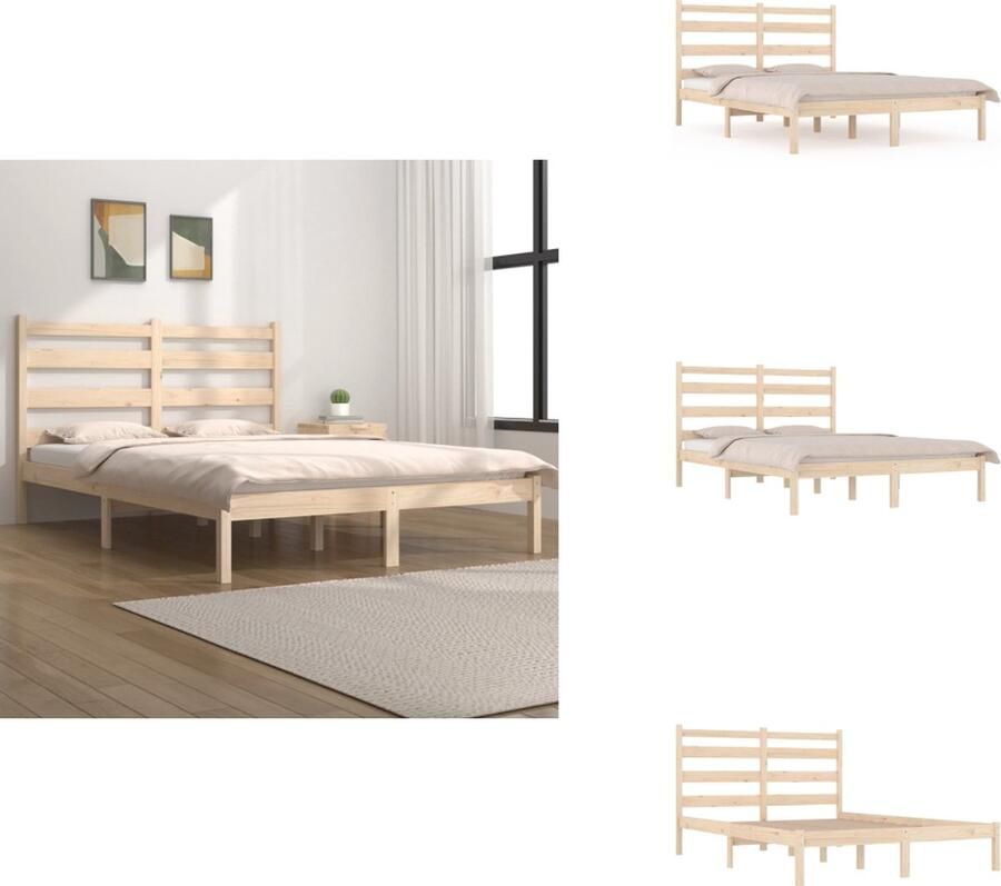 VidaXL Bedframe Bedframes Tweepersoonsbed Bed Bedframe zonder matras massief hout 160x200 cm