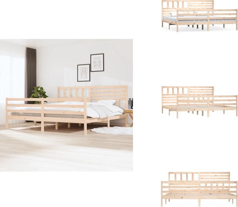 VidaXL Bedframe Bedframes Tweepersoonsbed Bed Bedframe zonder matras massief hout 200x200 cm