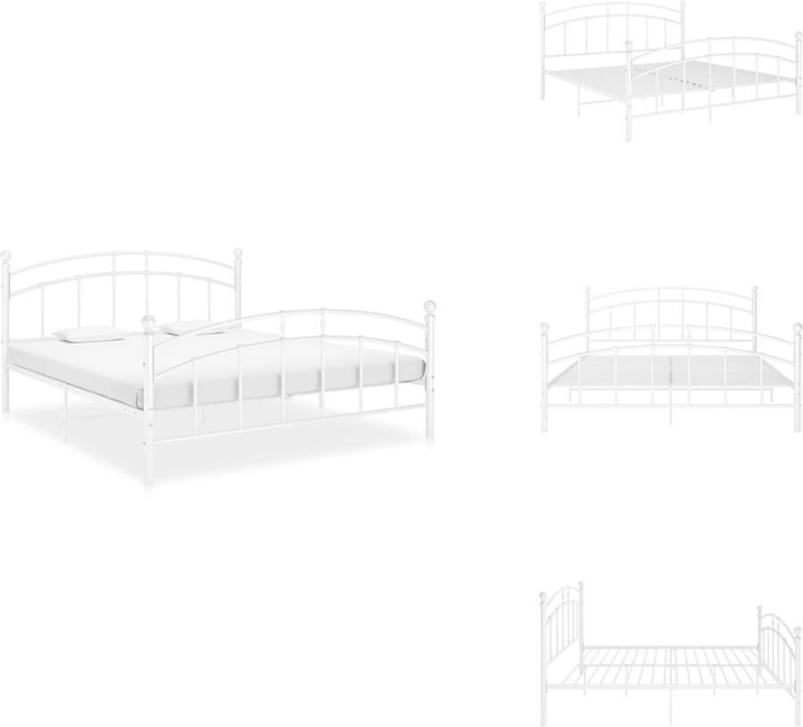 VidaXL Metalen Bedframe 208 x 206 x 99.5 cm Stevig en duurzaam met lattenbodem Geschikt voor 200x200 cm matras Bed