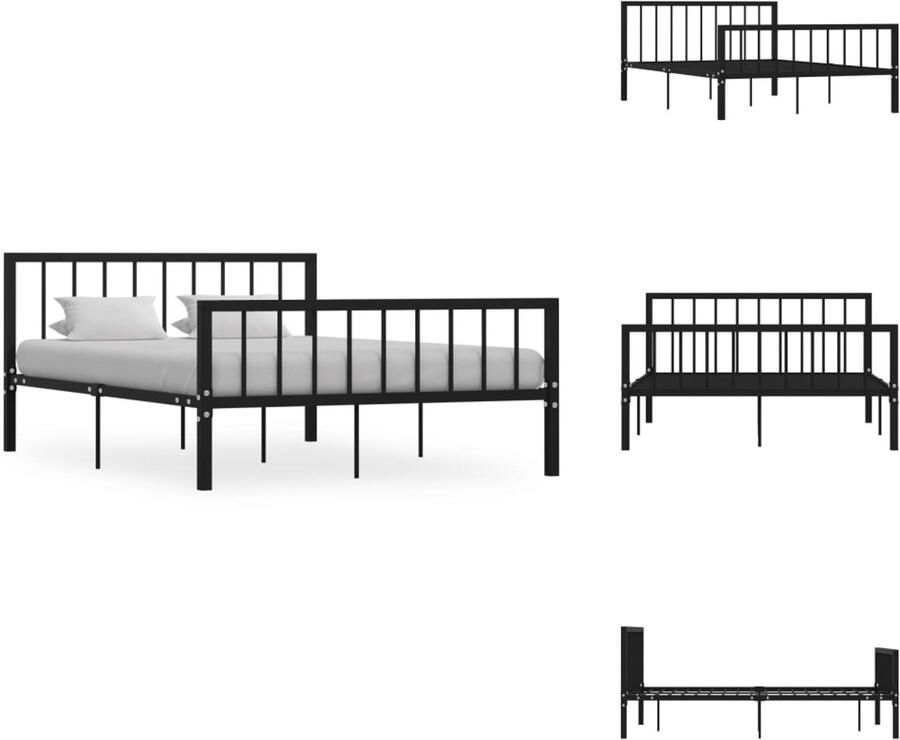 VidaXL -Bedframe-metaal-zwart-140x200-cm