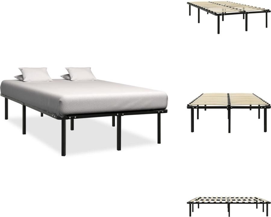 VidaXL Bedframe klassiek bed Afmetingen- 206.4 x 165.2 x 80 cm Materiaal- metaal Kleur- zwart Bed - Foto 3