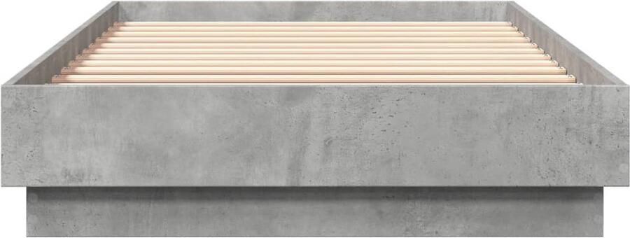 VidaXL -Bedframe-bewerkt-hout-betongrijs-90x200-cm - Foto 3