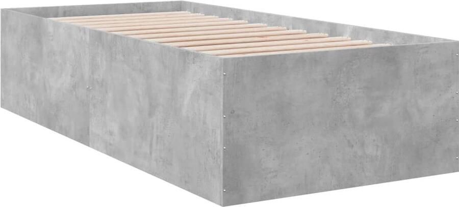 VidaXL -Bedframe-bewerkt-hout-betongrijs-100x200-cm - Foto 2