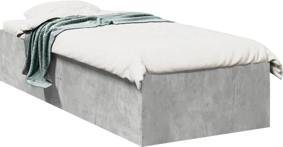 VidaXL -Bedframe-bewerkt-hout-betongrijs-100x200-cm