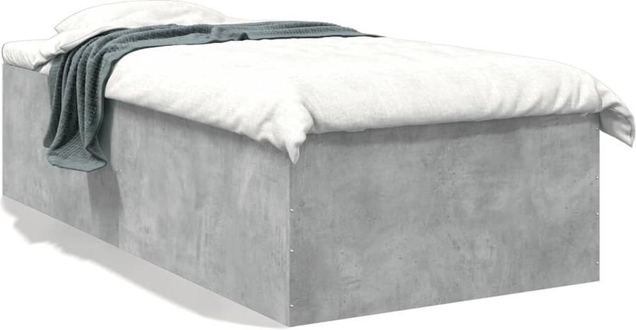VidaXL -Bedframe-bewerkt-hout-betongrijs-100x200-cm