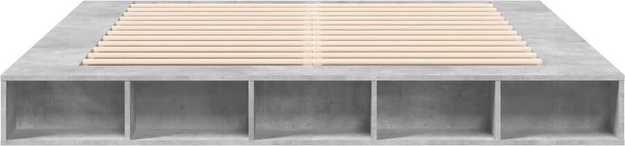 VidaXL -Bedframe-bewerkt-hout-betongrijs-200x200-cm - Foto 8