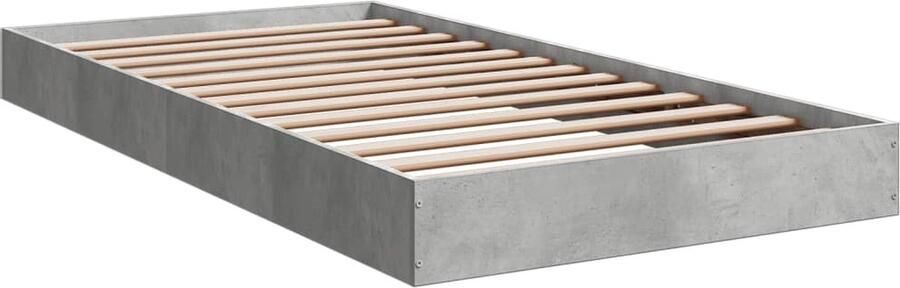 VidaXL -Bedframe-bewerkt-hout-betongrijs-100x200-cm - Foto 2