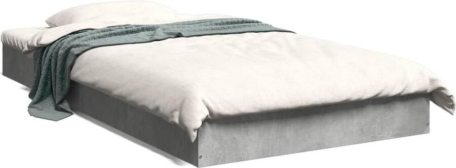 VidaXL -Bedframe-bewerkt-hout-betongrijs-100x200-cm
