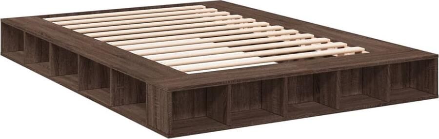 VidaXL -Bedframe-bewerkt-hout-bruin-eikenkleur-160x200-cm