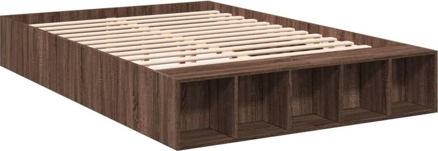 VidaXL -Bedframe-bewerkt-hout-bruin-eikenkleur-160x200-cm - Foto 2
