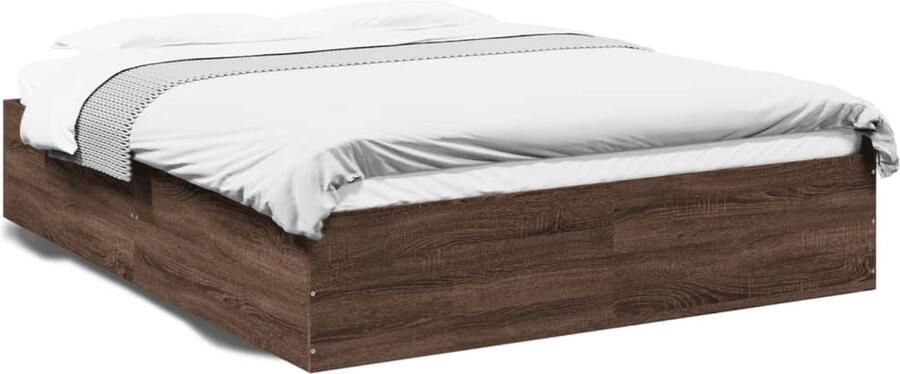 VidaXL -Bedframe-bewerkt-hout-bruin-eikenkleur-160x200-cm