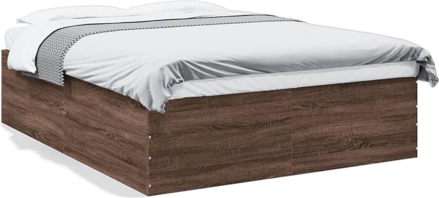 VidaXL -Bedframe-bewerkt-hout-bruin-eikenkleur-160x200-cm
