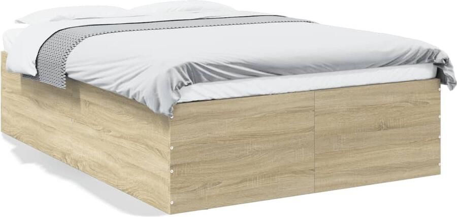 VidaXL -Bedframe-bewerkt-hout-sonoma-eikenkleurig-140x200-cm