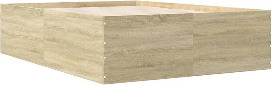 VidaXL -Bedframe-bewerkt-hout-sonoma-eikenkleurig-140x200-cm - Foto 2