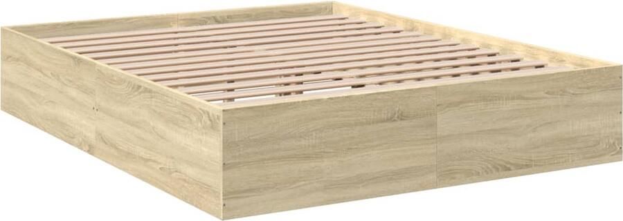VidaXL -Bedframe-bewerkt-hout-sonoma-eikenkleurig-150x200-cm - Foto 2