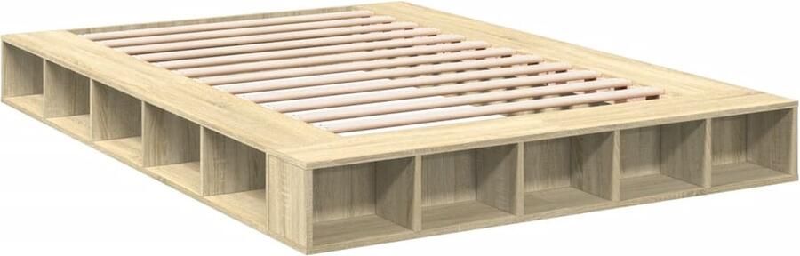 VidaXL -Bedframe-bewerkt-hout-sonoma-eikenkleurig-150x200-cm - Foto 3