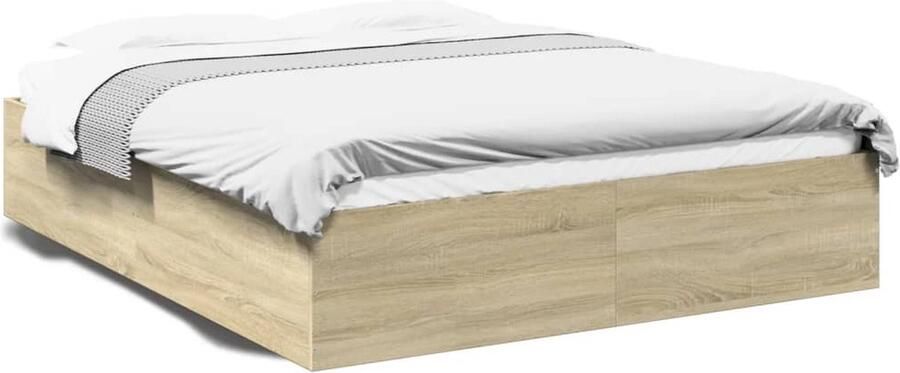 VidaXL -Bedframe-bewerkt-hout-sonoma-eikenkleurig-160x200-cm