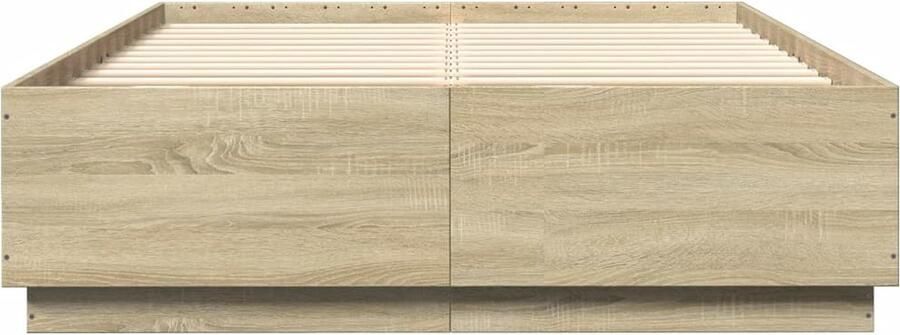 VidaXL -Bedframe-bewerkt-hout-sonoma-eikenkleurig-150x200-cm - Foto 3
