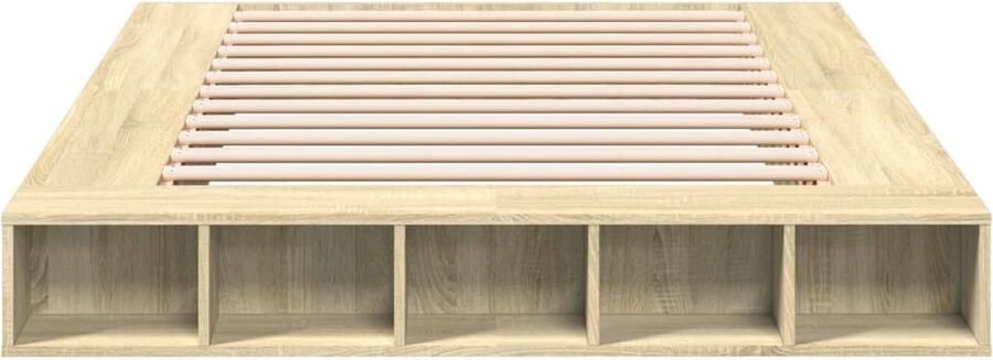 VidaXL -Bedframe-bewerkt-hout-sonoma-eikenkleurig-150x200-cm - Foto 2