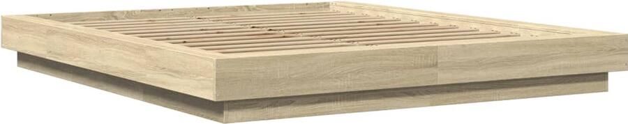 VidaXL -Bedframe-bewerkt-hout-sonoma-eikenkleurig-160x200-cm - Foto 2