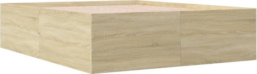 VidaXL -Bedframe-bewerkt-hout-sonoma-eikenkleurig-160x200-cm - Foto 2