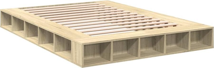 VidaXL -Bedframe-bewerkt-hout-sonoma-eikenkleurig-160x200-cm - Foto 3