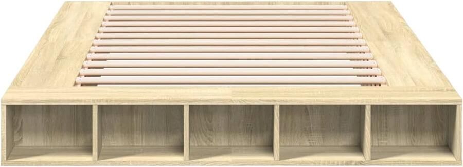 VidaXL -Bedframe-bewerkt-hout-sonoma-eikenkleurig-160x200-cm - Foto 2