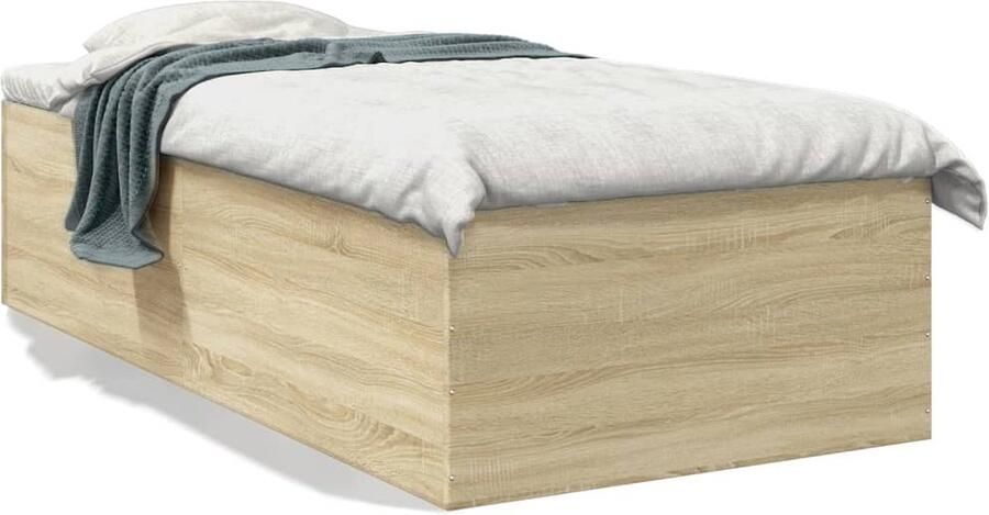 VidaXL -Bedframe-bewerkt-hout-sonoma-eikenkleurig-75x190-cm
