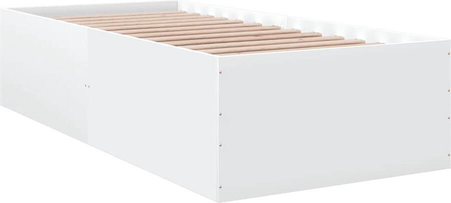 VidaXL -Bedframe-bewerkt-hout-wit-100x200-cm - Foto 3