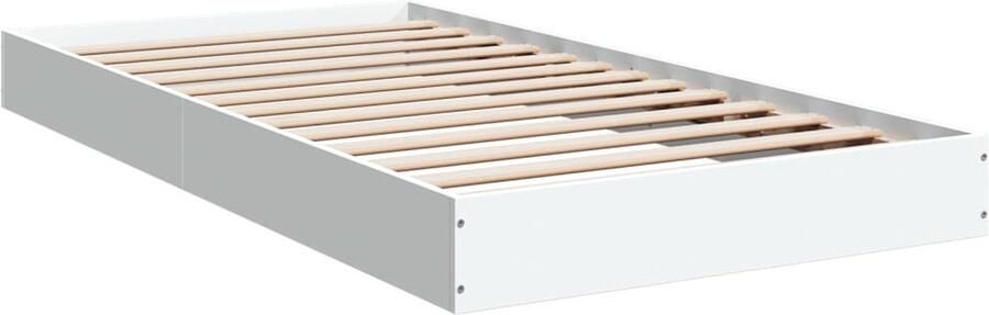 VidaXL -Bedframe-bewerkt-hout-wit-100x200-cm - Foto 2