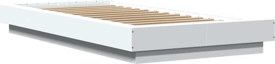 VidaXL -Bedframe-bewerkt-hout-wit-100x200-cm - Foto 2