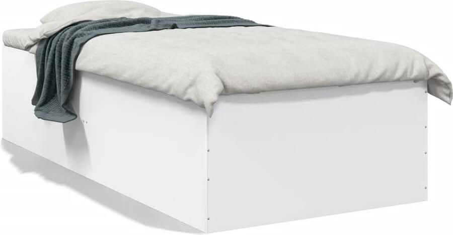 VidaXL -Bedframe-bewerkt-hout-wit-100x200-cm - Foto 2