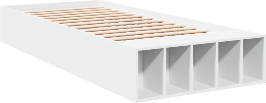 VidaXL -Bedframe-bewerkt-hout-wit-100x200-cm - Foto 2