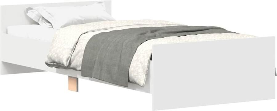 VidaXL -Bedframe-bewerkt-hout-wit-100x200-cm - Foto 3