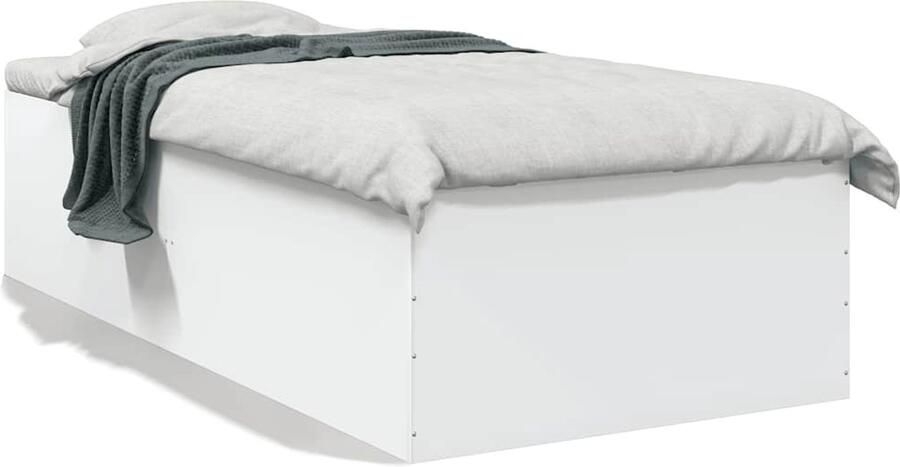 VidaXL -Bedframe-bewerkt-hout-wit-100x200-cm - Foto 2