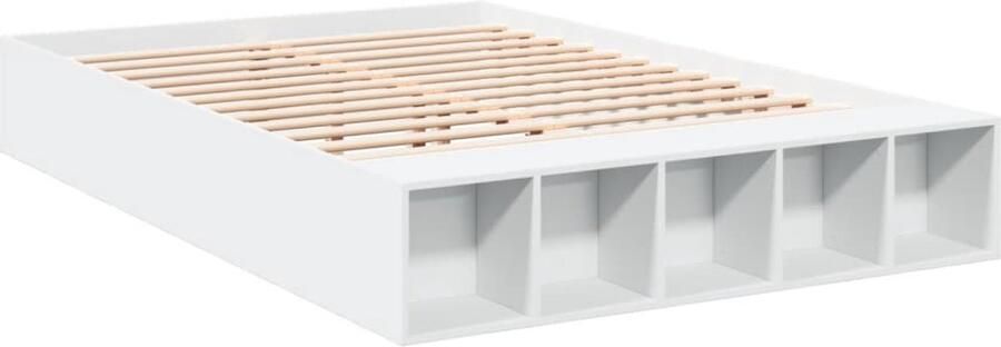 VidaXL -Bedframe-bewerkt-hout-wit-140x200-cm - Foto 2