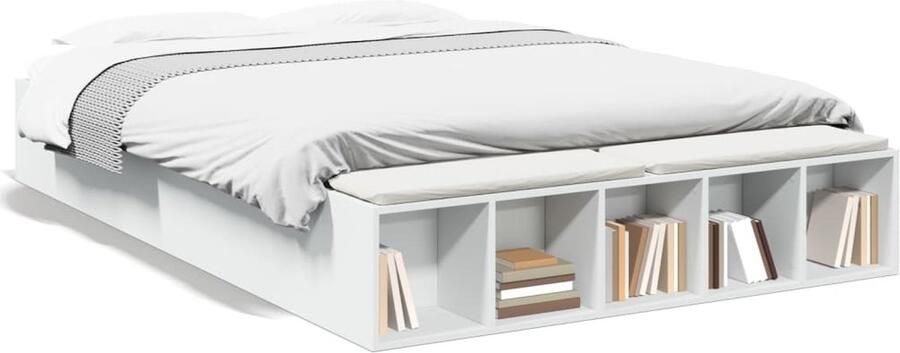 VidaXL Bedframe bewerkt hout wit 140x200 cm