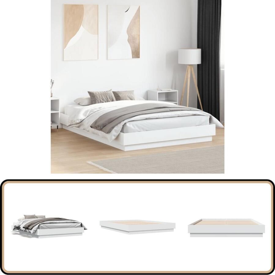 VidaXL Bedframe bewerkt hout wit 160x200 cm