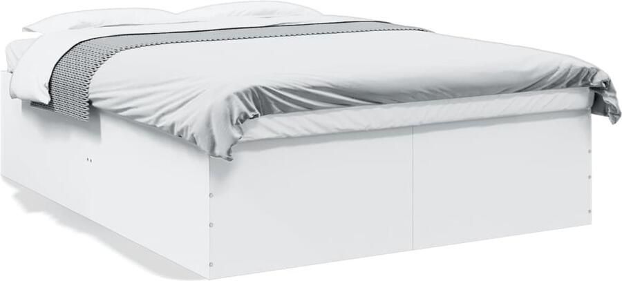 VidaXL -Bedframe-bewerkt-hout-wit-160x200-cm